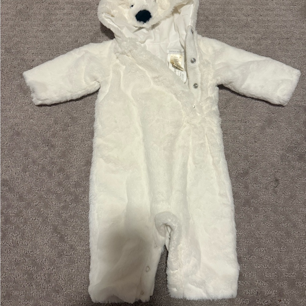 Pottery Barn Kids White Fleece One Piece